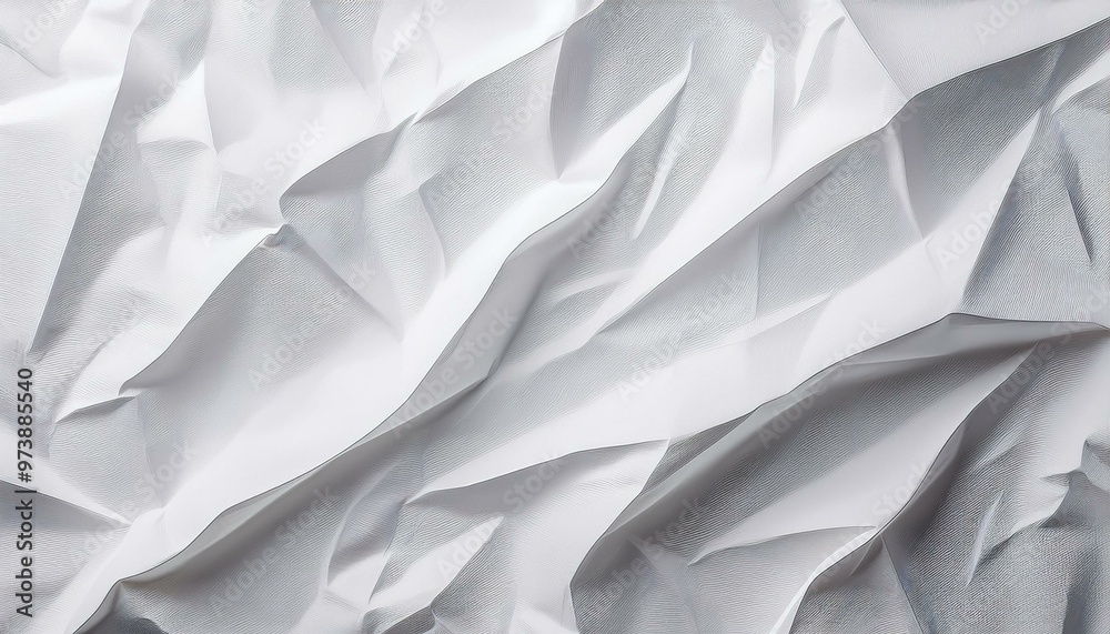 Wall mural an abstract composition of white textured folds and creases, creating a dynamic and minimalist backg
