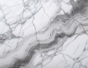 Obraz premium Close-up of a white marble surface featuring elegant gray veins, creating a natural and luxurious texture ideal for backgrounds.