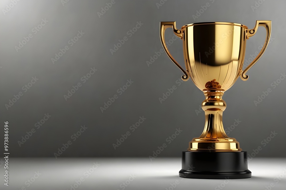 Wall mural isolated gold winner trophy cup on a white backdrop