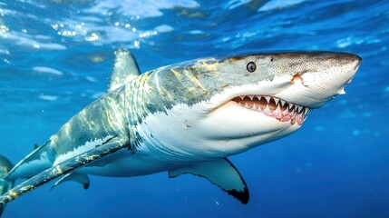 Fototapeta premium Great White Shark Underwater Close Up