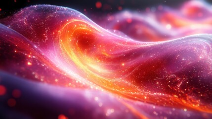 Obraz premium Abstract composition with fractal patterns and neon accents conveying a sense of breakthrough ideas and futuristic technology.