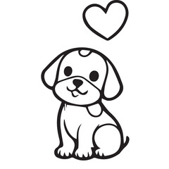 Puppy line art 