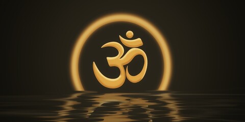 Om illustration on black background