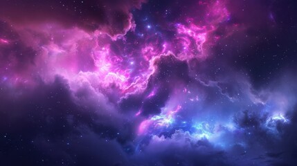 Celestial Dreamscape, a mesmerizing blend of deep blues and vibrant purples, showcases a stunning galaxy filled with twinkling stars against a serene night sky backdrop.