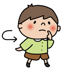 Uターンして戻っている子供