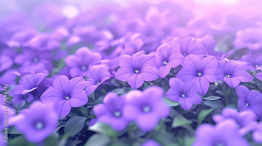 Canvas Prints purple flower field blooming in the sun