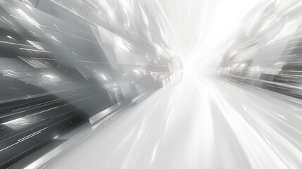 Fototapeta na wymiar Abstract white background with light rays and gradient for design, technology concept banner, vector illustration. White abstract background, futuristic technology wallpaper, speed motion effect.