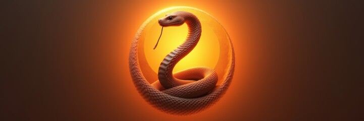 Fototapeta premium A striking illustration of a snake encircled, symbolizing danger, temptation, and transformation. Perfect for themes in nature, mythology, or wildlife.
