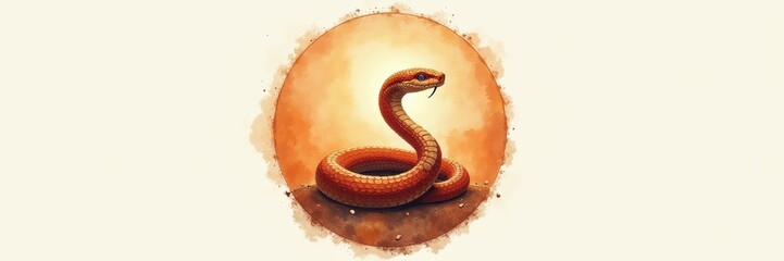 Fototapeta premium A stunning artistic representation of a snake, symbolizing transformation, danger, and mystery. Perfect for nature, wildlife, or art-themed projects.