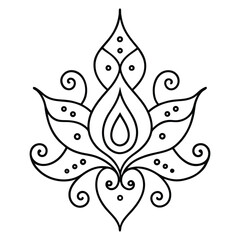 It is a simple mehndi design with tiny dots that draw attention to its lovely curves and swirls.