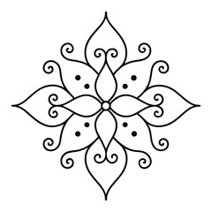 It is a simple mehndi design with tiny dots that draw attention to its lovely curves and swirls.