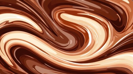 Indulge in this stunning illustration of a creamy chocolate swirl, set against a clean, minimalist background.