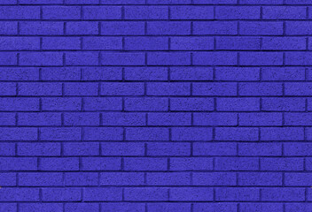 Indigo brick wall seamless background texture image. purple paint applied to block masonry surface. A modern interior and exterior and backdrop tile design. Built in traditional bond brickwork pattern