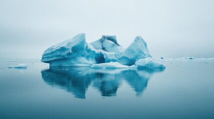 Kayaking trip through icebergs in a remote arctic lake