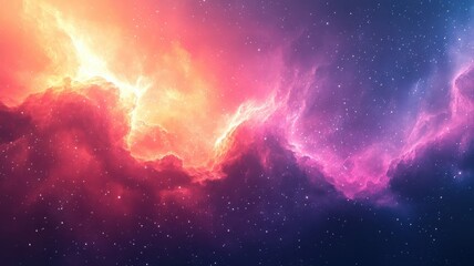 Fototapeta premium Space depicted in watercolor style with flowing gradients, starry backgrounds, and ethereal celestial forms.