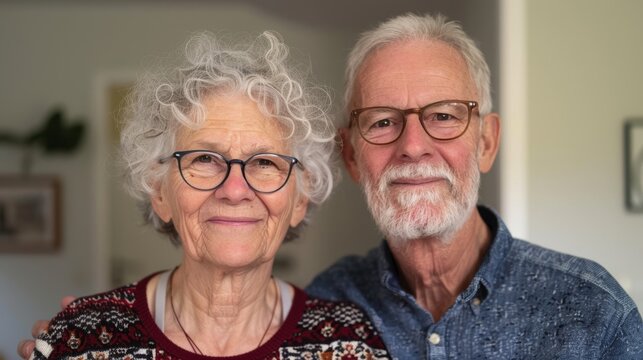 An elderly couple is engaged in managing their finances at home, discussing their budget while enjoying each other's company in a cozy atmosphere - Powered by Adobe