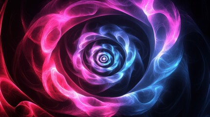 Illuminated Mind: Glowing Spiral of Clarity and Balance in Digital Art