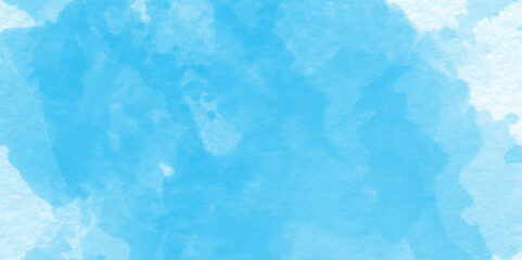 Abstract blue watercolor paint on a surface, sea blue watercolor paper texture with watercolor splashes, natural sky blue watercolor splash stroke background, Watercolor cloud texture.