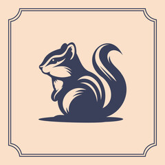Chipmunk silhouette logo style illustration