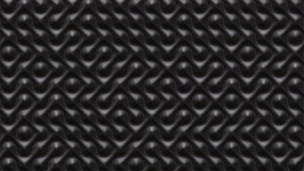 3D illustration black pattern waves light and shadow. Wall decorative panel