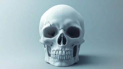 Fototapeta premium Minimalist 3D Skull Icon with Contemporary Design