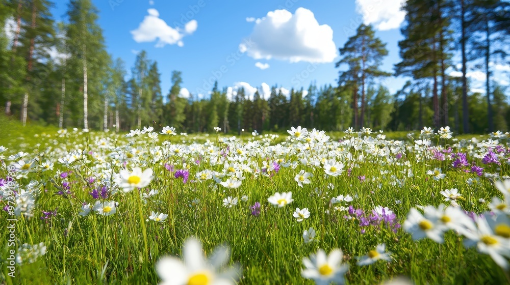 Canvas Prints wildflowers meadow summertime landscape