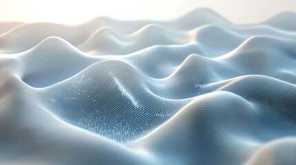 Fototapeta premium Abstract blue and white wave pattern, digital, technology, futuristic.