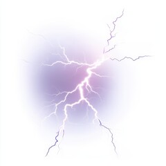 Lightning strike isolated on a white background.
