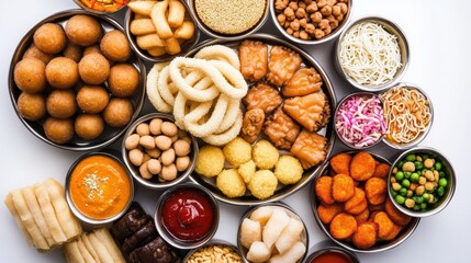 Delectable Assortment of Savory and Sweet Appetizers Displayed on a Tray for a Celebratory Gathering