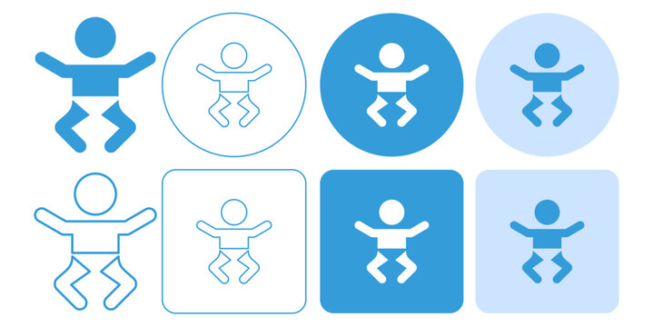 baby boy, male baby, infant, blue color Sign icon symbol ui and ux design, glyphs and stroke line	
