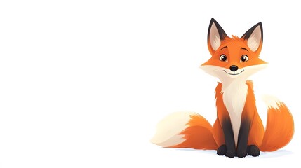 Obraz premium A Cartoon Fox Sitting with a White Background