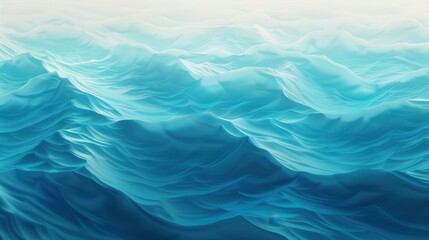 Obraz premium Blue Ocean Waves, vibrant blue hues cascading in rhythmic patterns, creating a serene and calming backdrop, ideal for enhancing any digital space with tranquility.