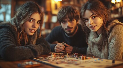 A group of young friends playing board games in a cozy living room.