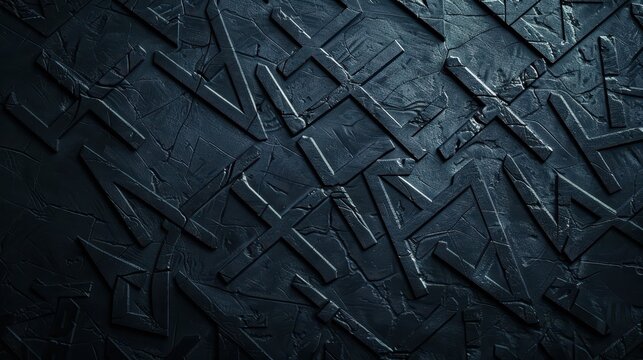 Nordic Rune Legacy, intricate futhark letters engraved in a textured wallpaper design, reflecting rich Scandinavian history and cultural heritage in a stunning pattern.