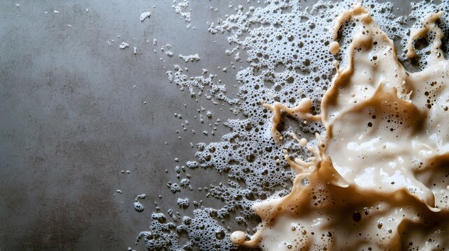 Slimy wall being cleaned by a high-pressure water stream, revealing fresh concrete with contrasting textures, dramatic splash effect, realism in motion