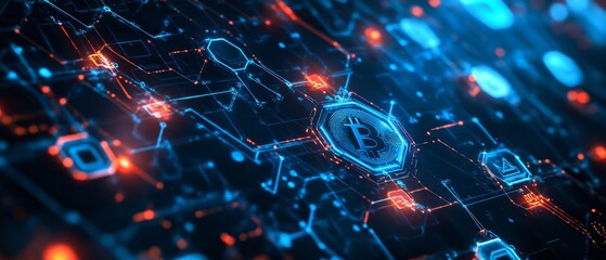 Blockchain network featuring a digital wallet, showcasing the intersection of secure digital transactions and decentralized technology