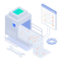 Code repair icon designed in isometric style 