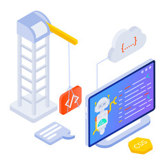 Development software isometric style icon 

