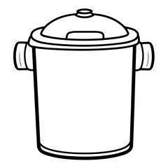 Minimalist vector outline of a recycle bin icon for versatile use.