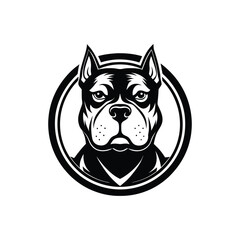 Powerful American Bully Silhouette for Bold Dog Logo Design