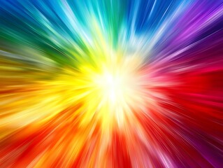 Obraz premium Abstract rainbow coloured starburst blur design template. 