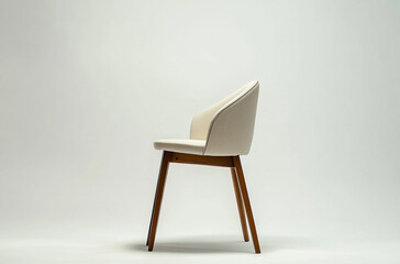 a guest chair with padded seat and backrest, and wooden frame