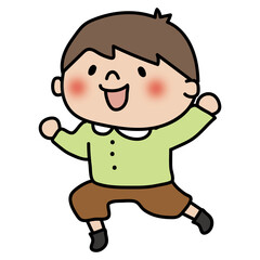 嬉しそうにジャンプする子供（男の子2）