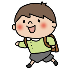 Obraz premium ランドセルを背負って走る子供（男の子2）