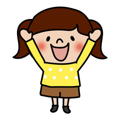 バンザイをする子供（女の子2）