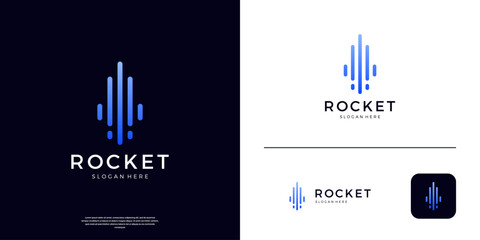 Future rocket logo symbol vector illustration.