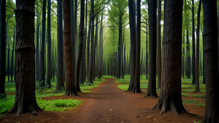 Obraz premium footpath in the forest