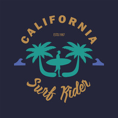 California Beach stylish t-shirt and apparel abstract design. Vector print, typography, poster