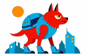   Monster carton dog   vector art and illustration