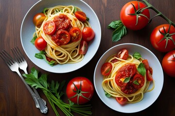 Sophisticated Spaghetti Dish with Fresh Tomatoes and Delicious Sauce
